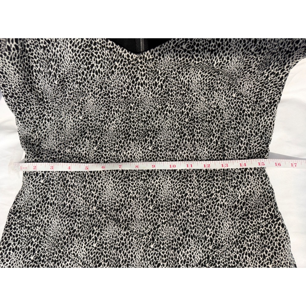 Antonio Berardi Animal Print Sheath Dress Sweetheart Neck Black White Size 44 - Picture 11 of 11